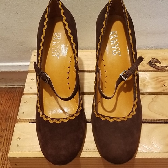 Franco Sarto Chocolate Suede Mary Jane Heel - Picture 7 of 9